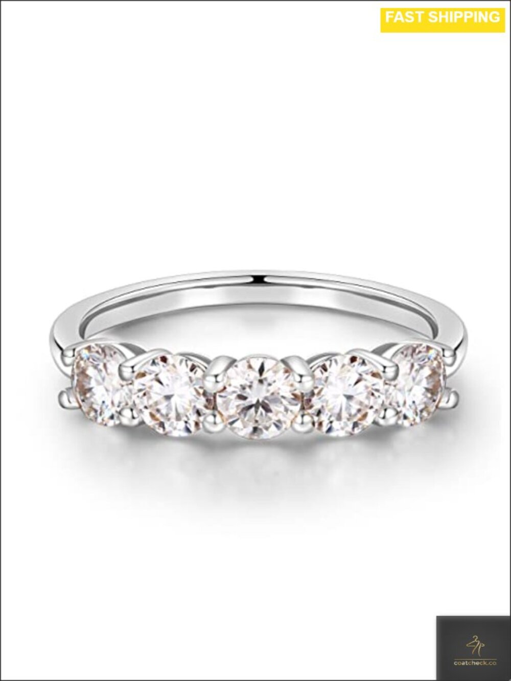 Moissanite Wedding Band 925 Sterling Silver Stackable Ring Size 8.5